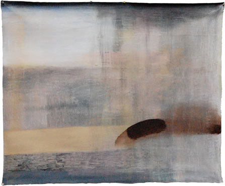 Keisho Okayama, painting, Seascape,</em> acrylic on canvas, 36 x 43-3/4 inches, 2009