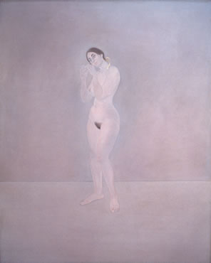 Keisho Okayama, painting, Standing Nude,</em> acrylic on canvas, 72 x 60-1/2 inches, 1969-70