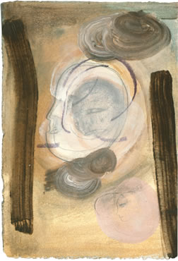 Untitled, acrylic and pencil on paper, 11 x 7-1/2 inches, 1994