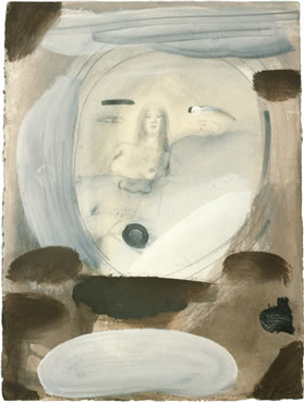 Vague Nude in Face, acrylic and pencil on paper, 15 x 11 inches, 1994